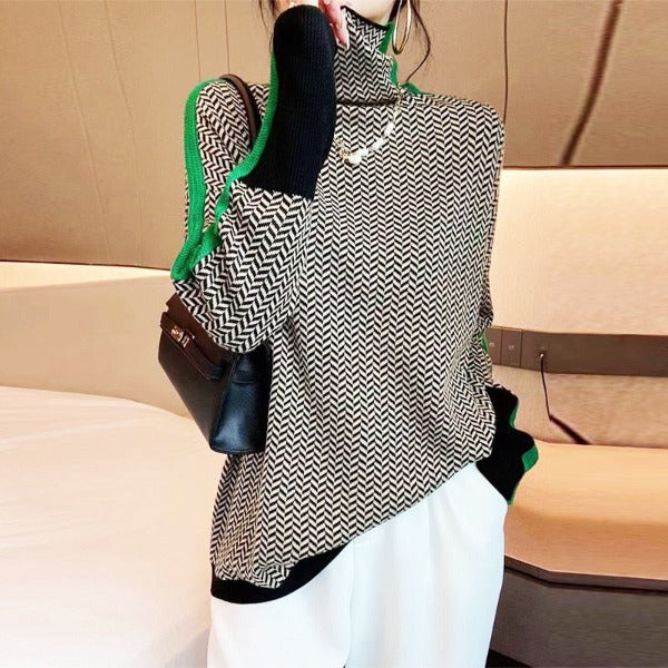 Bianca - Collo Alto Herringbone Luxe
