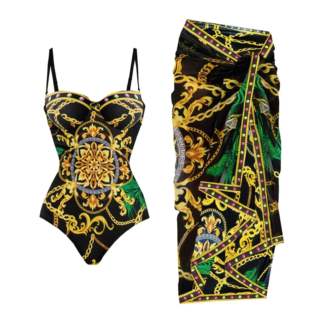 Zemina™ | Costume intero push-up modellante con accappatoio abbinato