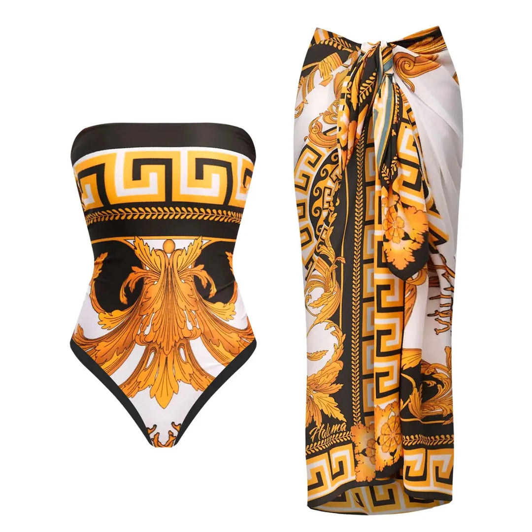 Zemina™ | Costume intero push-up modellante con accappatoio abbinato
