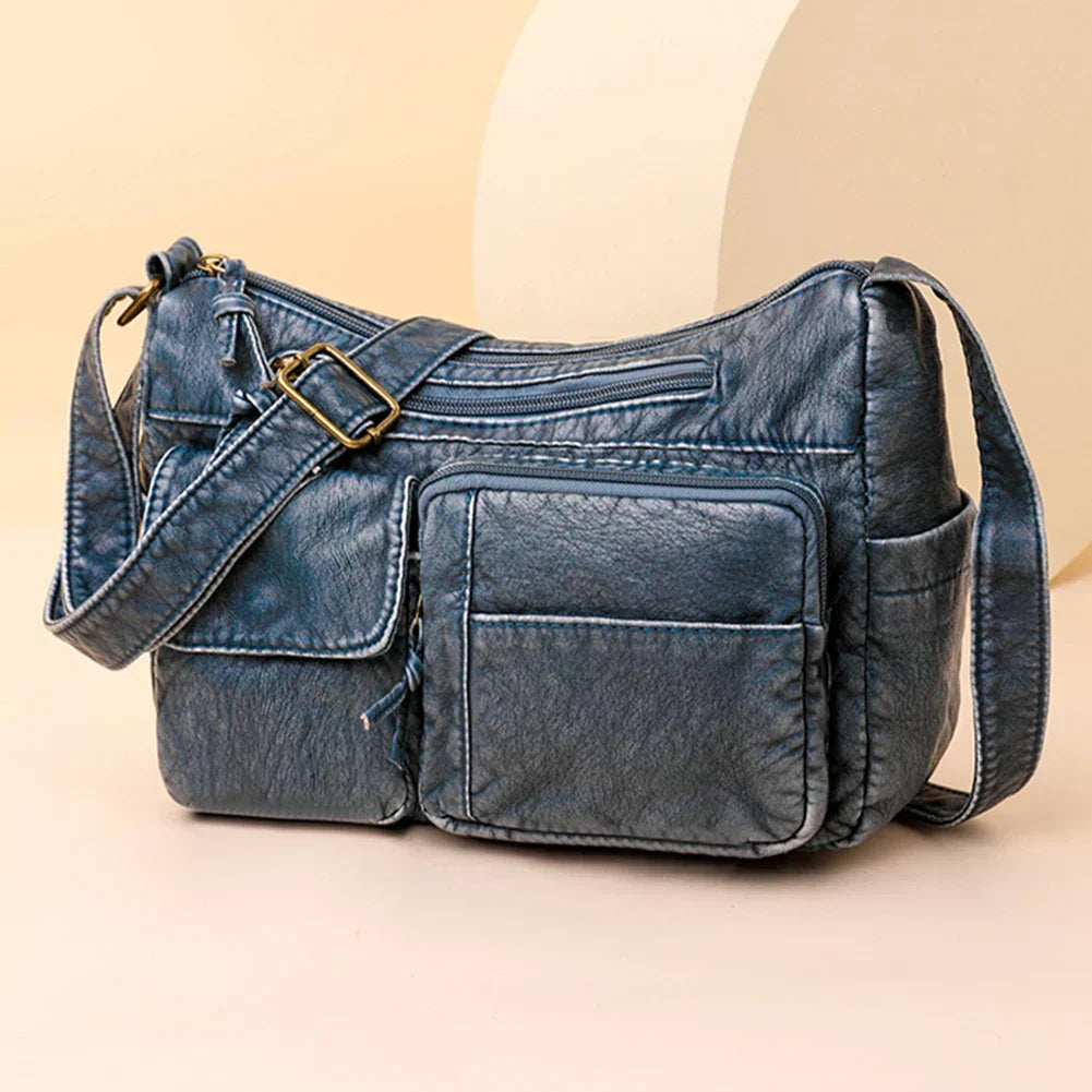 Borsa a tracolla vintage con più scomparti