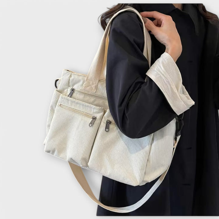Imogen - Borsa a più tasche in velluto a coste