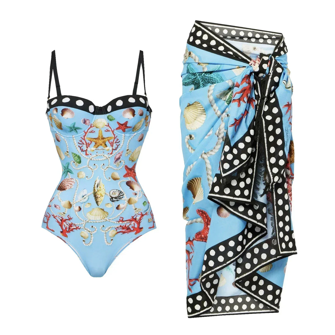 Zemina™ | Costume intero push-up modellante con accappatoio abbinato