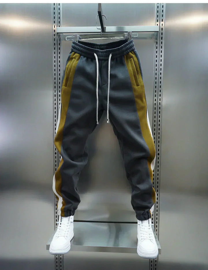 Pantaloni alla moda con strisce a contrasto