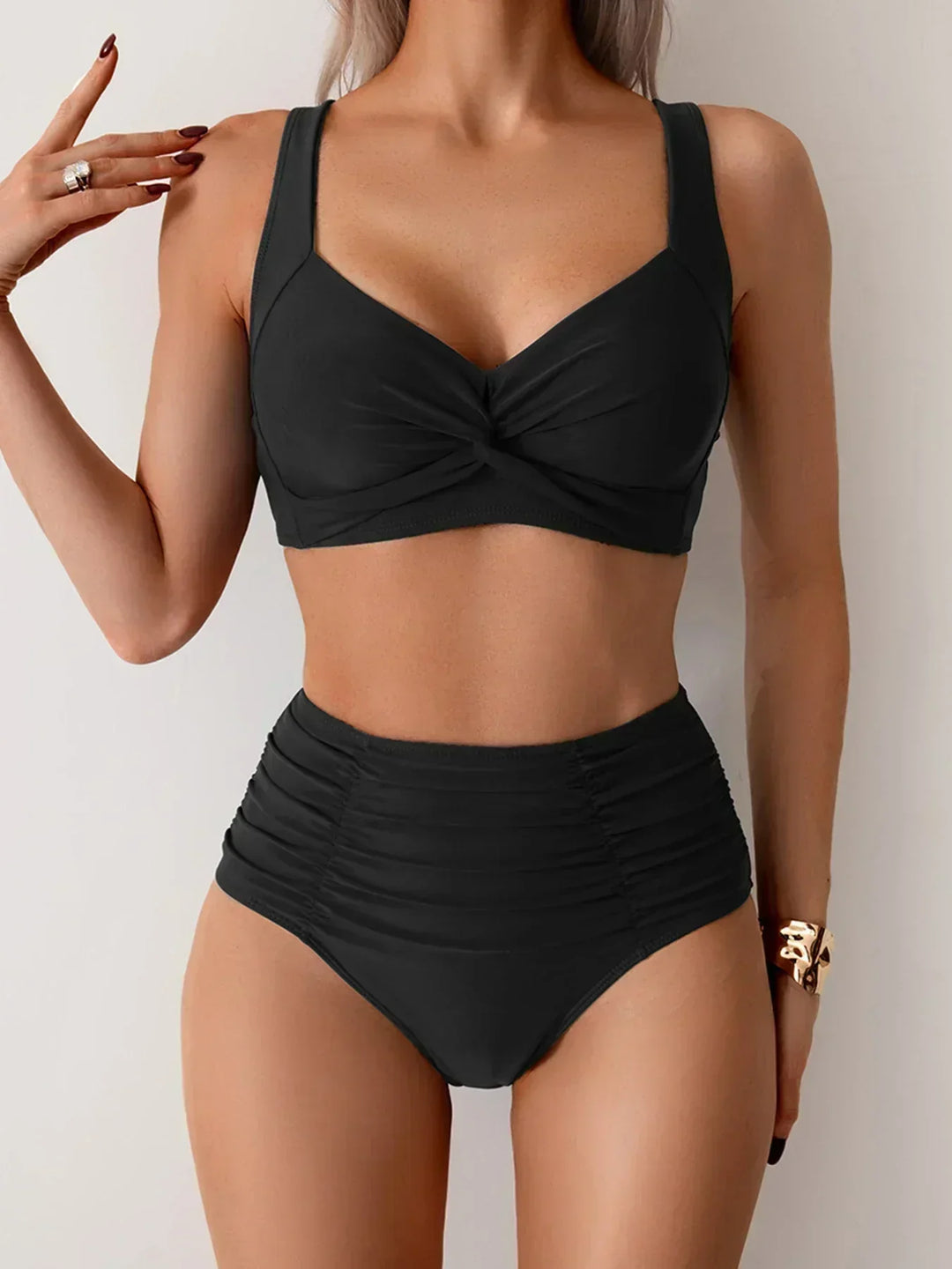 Salène™ | Bikini a fascia con tessuto arricciato