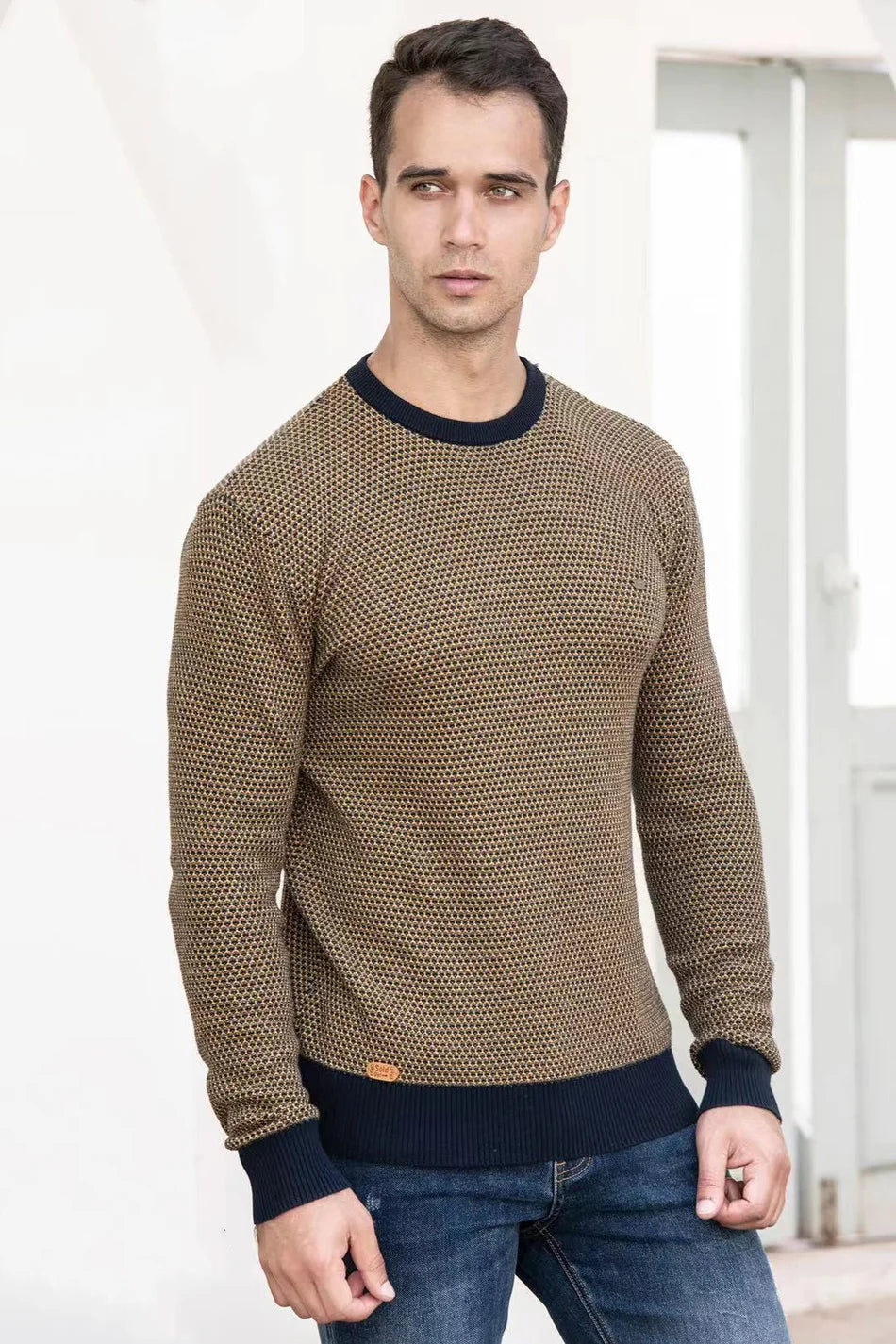 Maglione da uomo con motivo a rombi