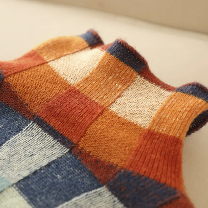 Maglione a quadri in maglia Fall Luxe