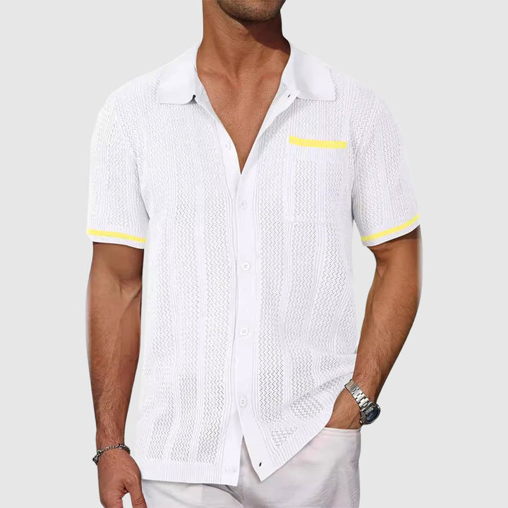 Elijah - Camicia con colletto a contrasto
