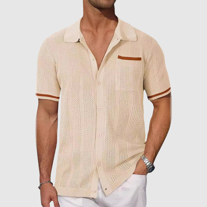 Elijah - Camicia con colletto a contrasto