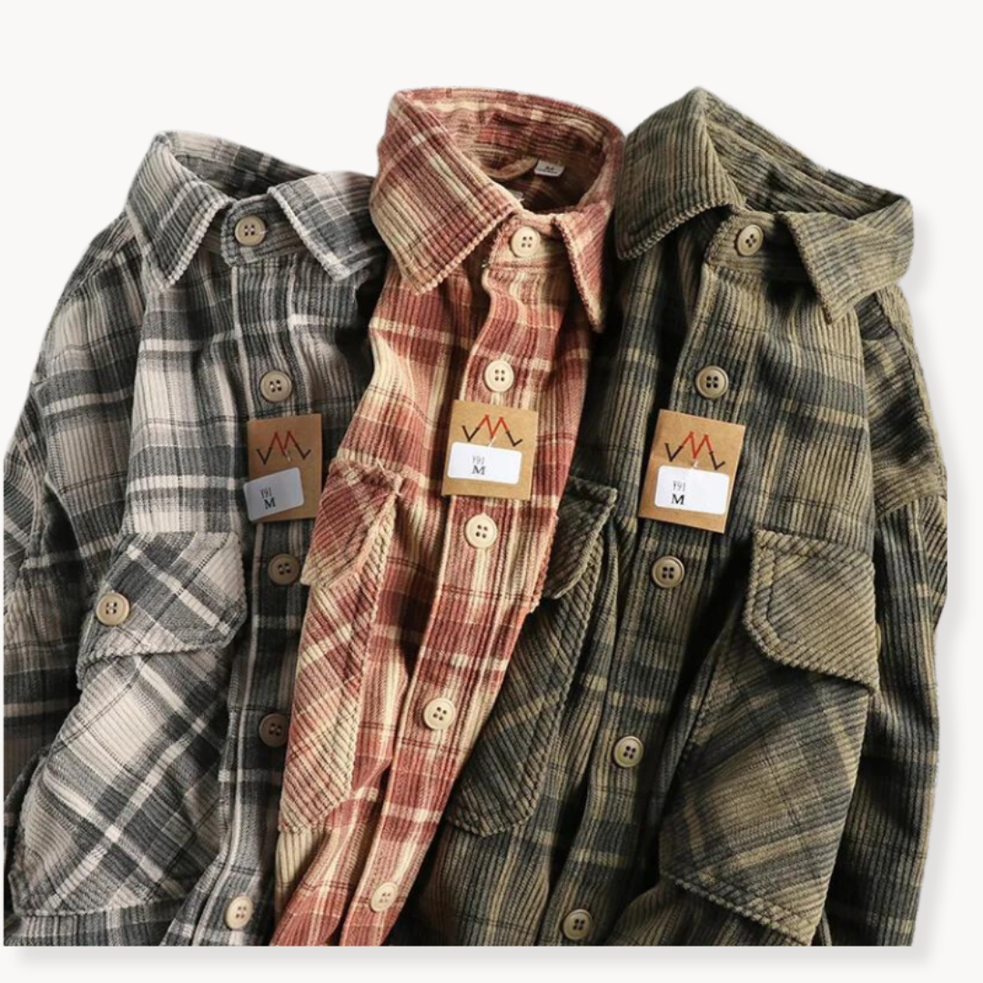Mitchell - Camicia in misto velluto a coste