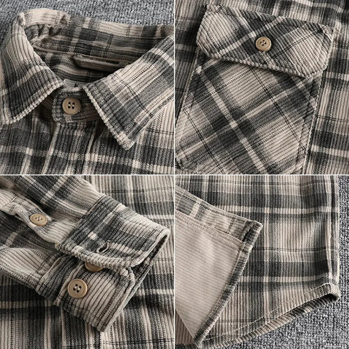 Mitchell - Camicia in misto velluto a coste