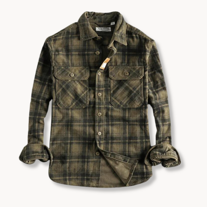 Mitchell - Camicia in misto velluto a coste