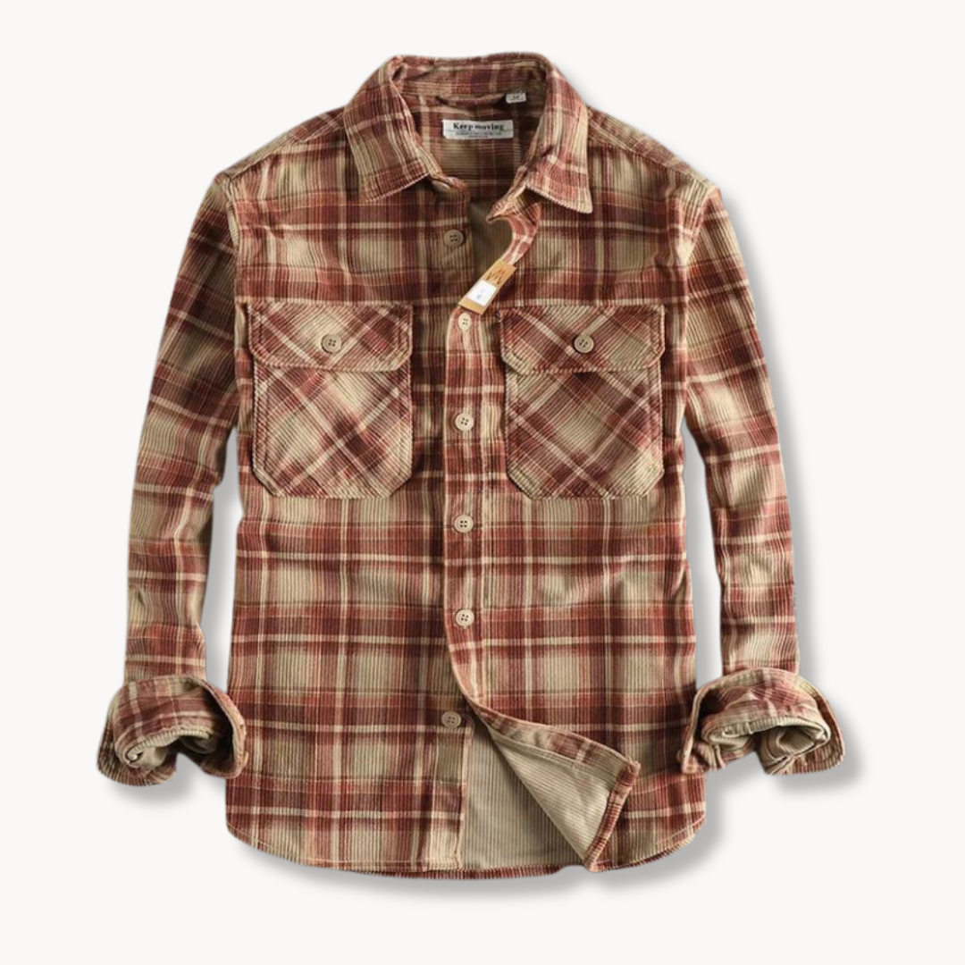 Mitchell - Camicia in misto velluto a coste