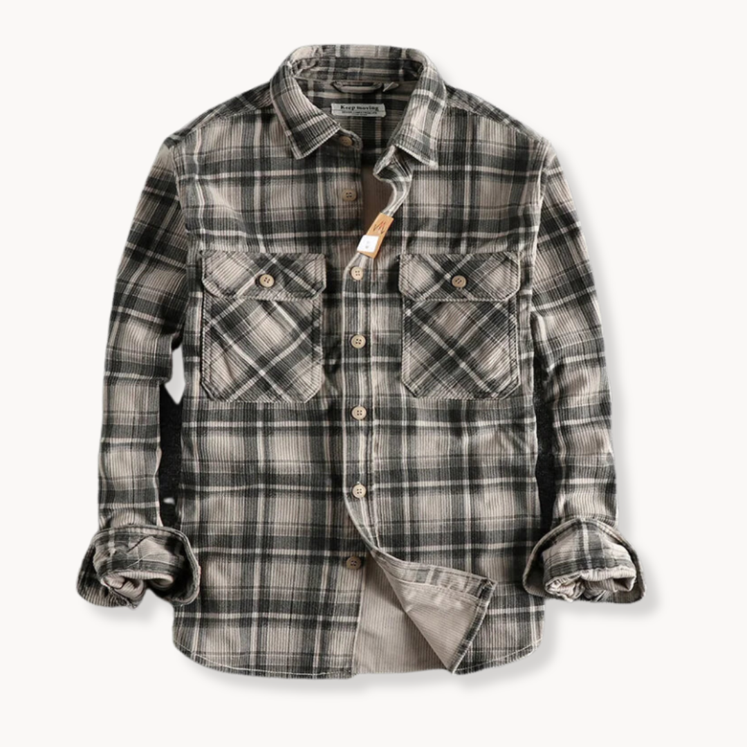 Mitchell - Camicia in misto velluto a coste