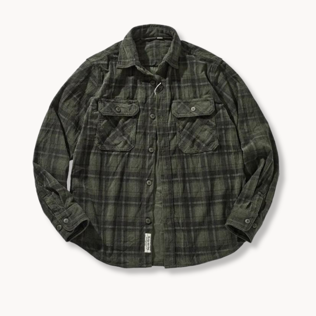 Mitchell - Camicia in misto velluto a coste
