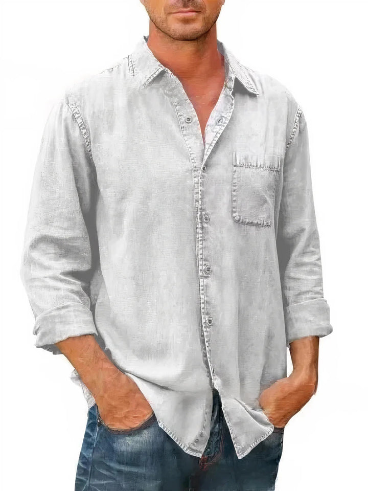 Felix - Camicia lunga in misto denim