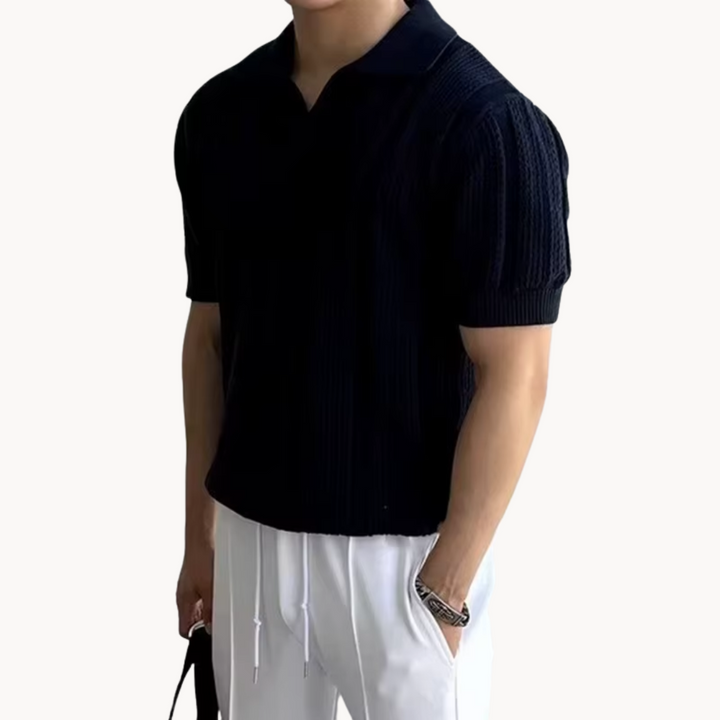 Benjamin - Camicia in maglia a collo aperto