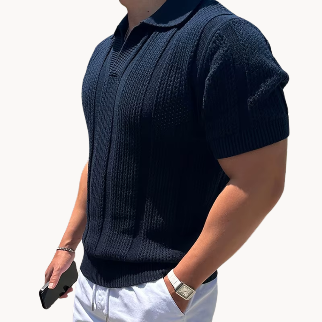 Benjamin - Camicia in maglia a collo aperto