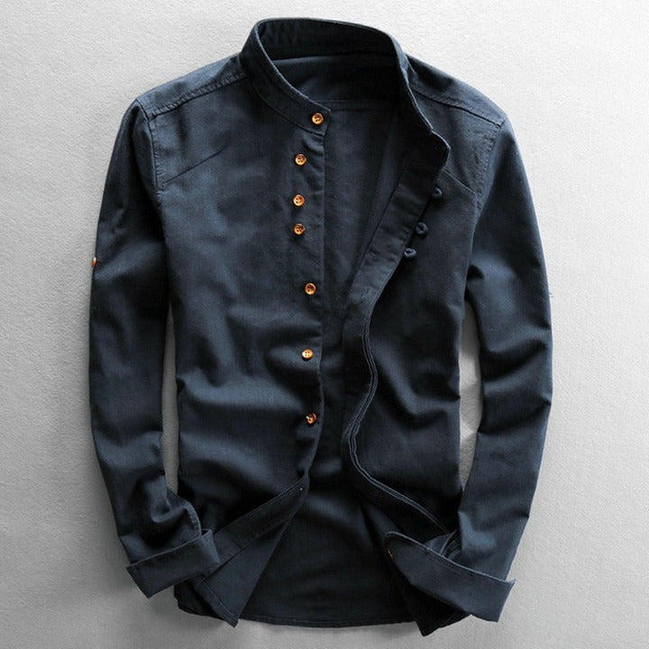 Jacob - Camicia vintage a collo alto con bottoni