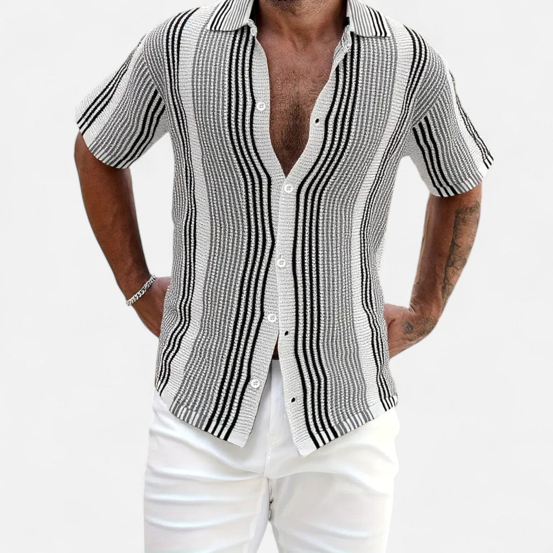 Cameron - Camicia leggera a righe in misto