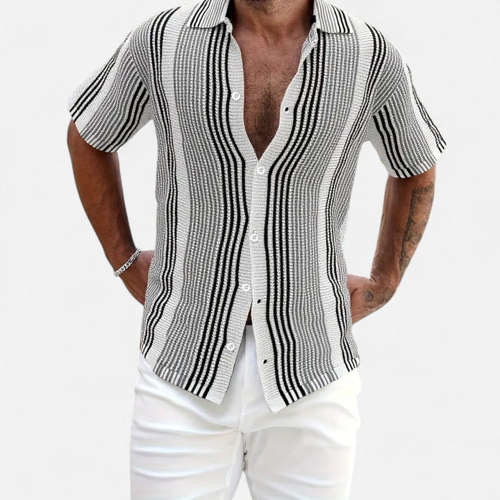 Cameron - Camicia leggera a righe in misto