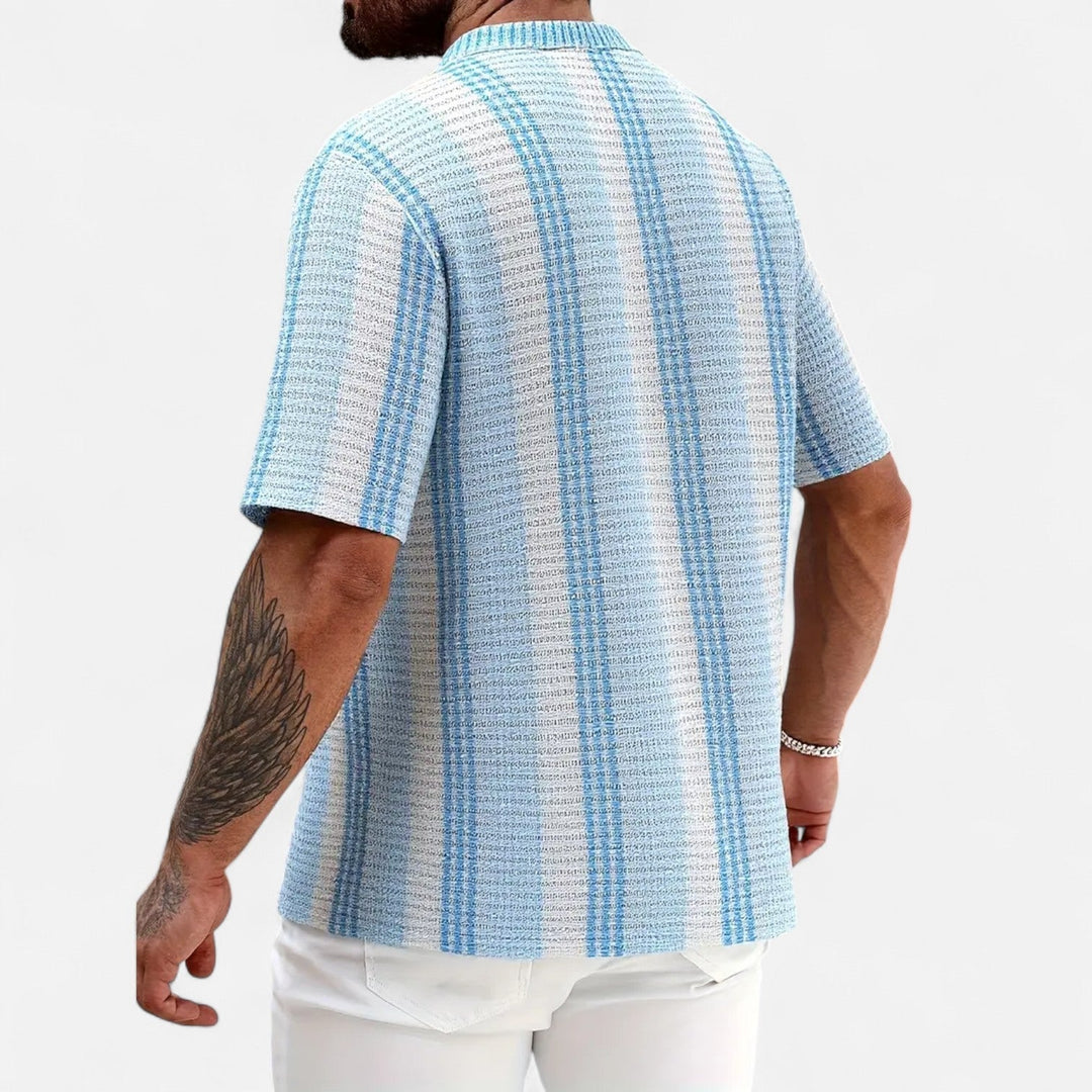 Cameron - Camicia leggera a righe in misto
