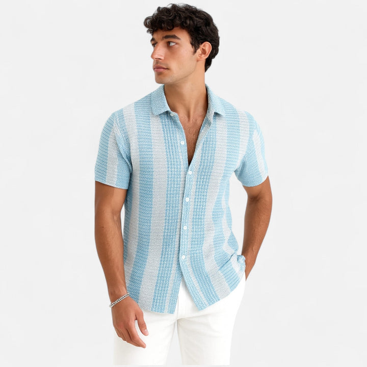 Cameron - Camicia leggera a righe in misto