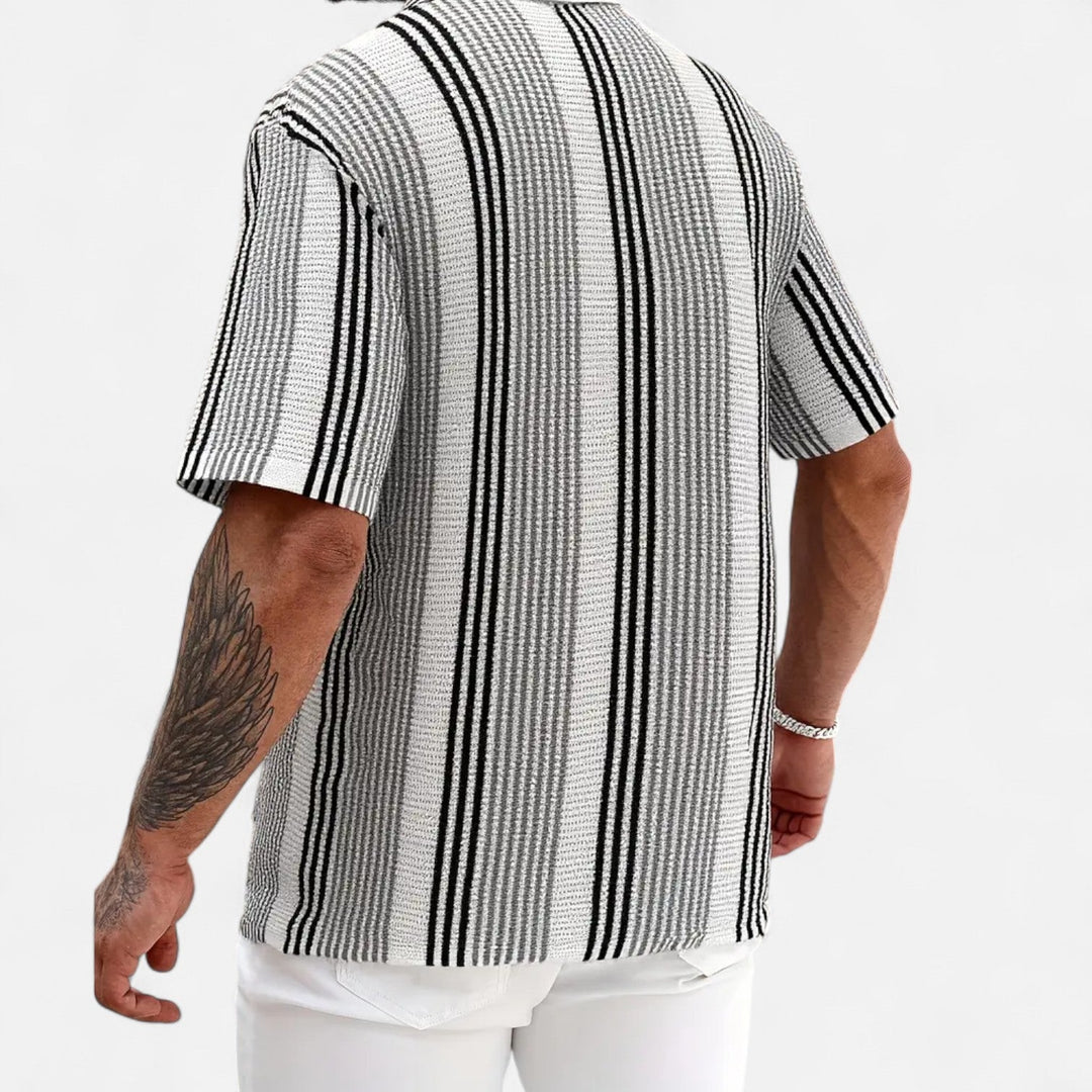 Cameron - Camicia leggera a righe in misto