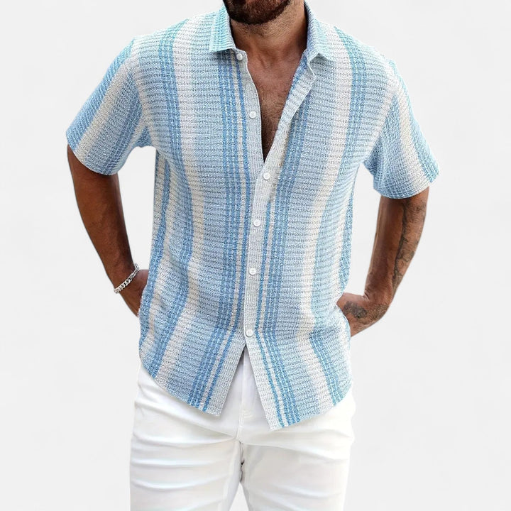 Cameron - Camicia leggera a righe in misto