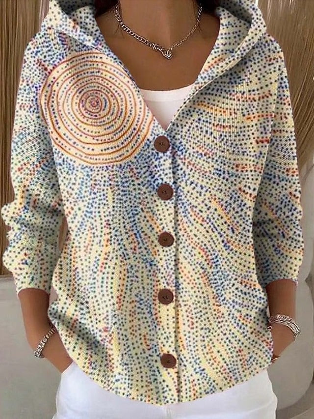 Paloma | Giacca a Maglia Stampata con Cappuccio
