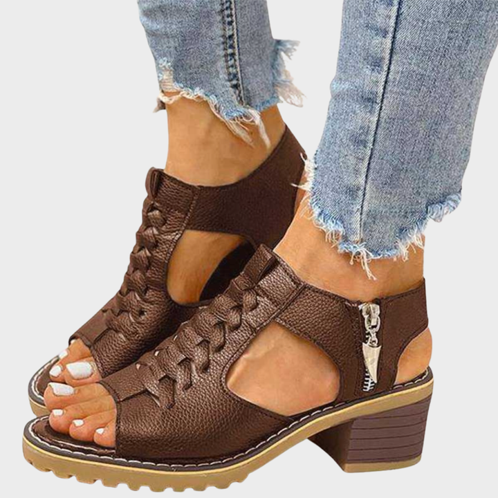 Cornelia – Eleganti sandali peep-toe con tacco a blocco