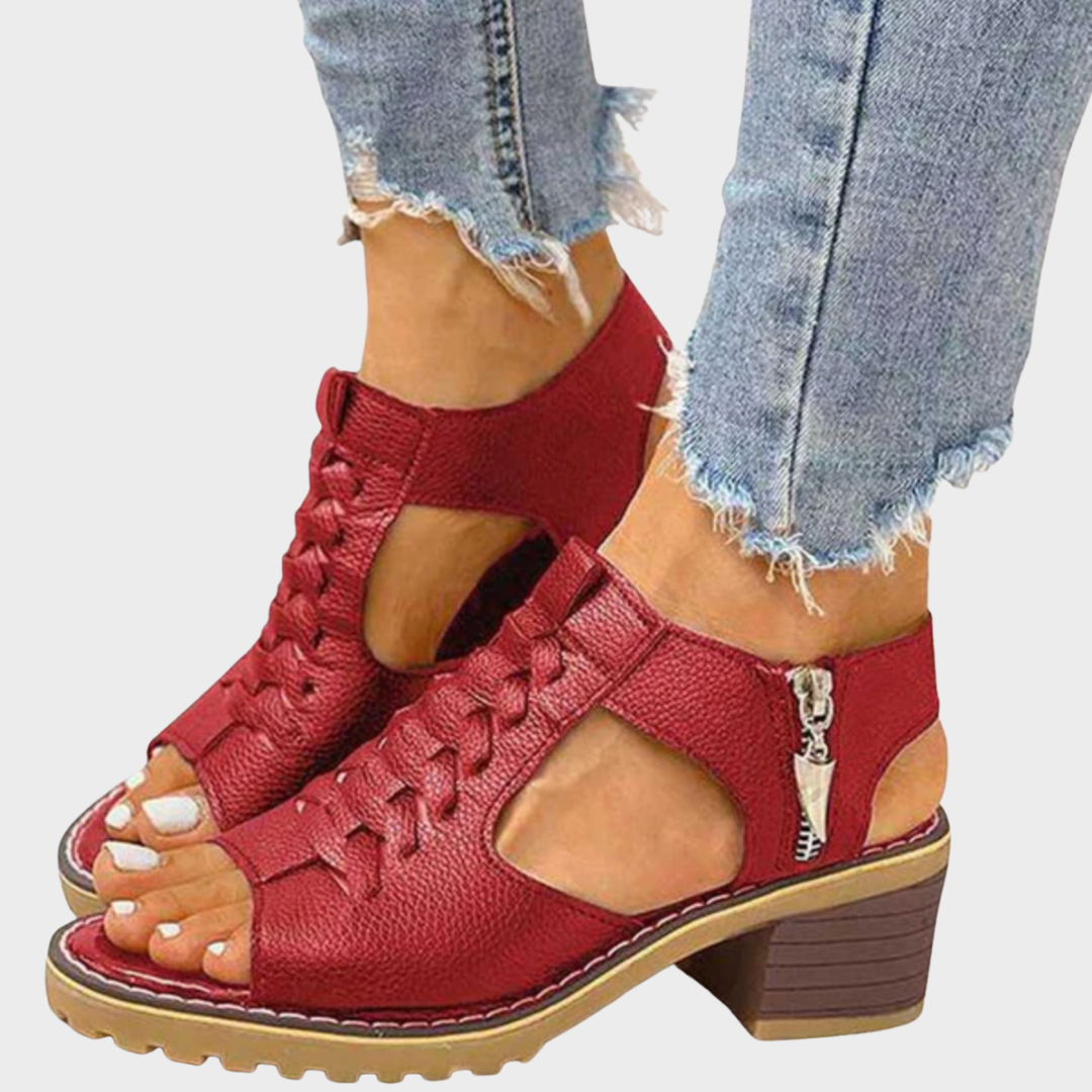 Cornelia – Eleganti sandali peep-toe con tacco a blocco