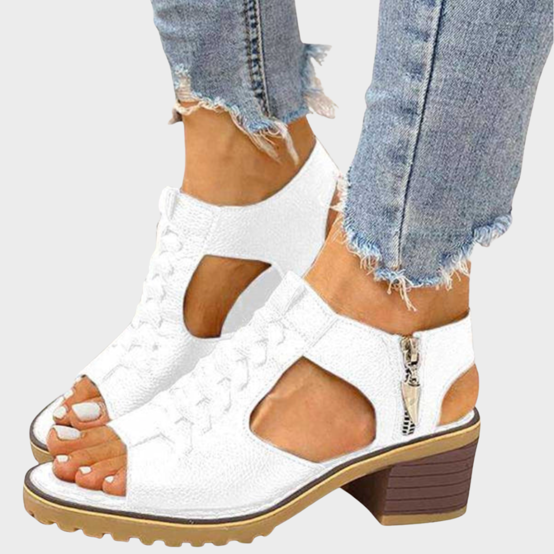 Cornelia – Eleganti sandali peep-toe con tacco a blocco