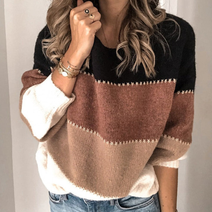 Maglione a righe da donna