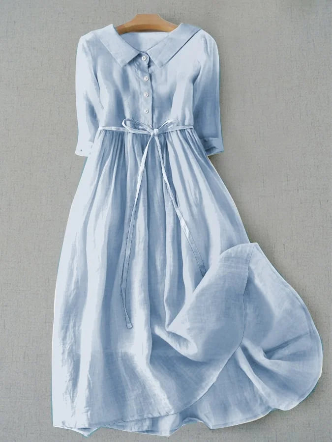 Isabel | Elegante vestito a maniche a tre quarti con cintura in vita