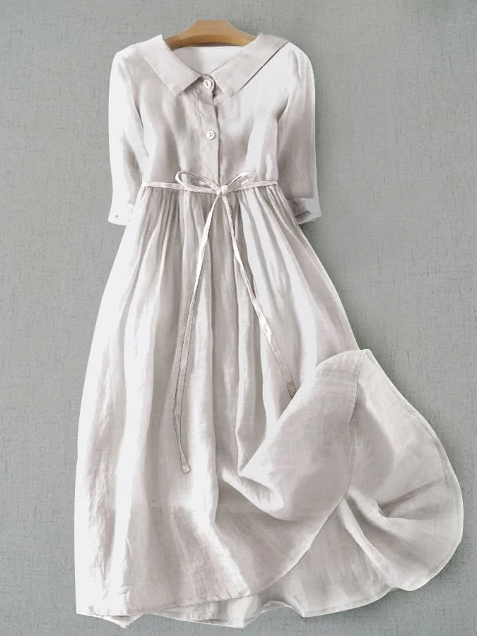 Isabel | Elegante vestito a maniche a tre quarti con cintura in vita