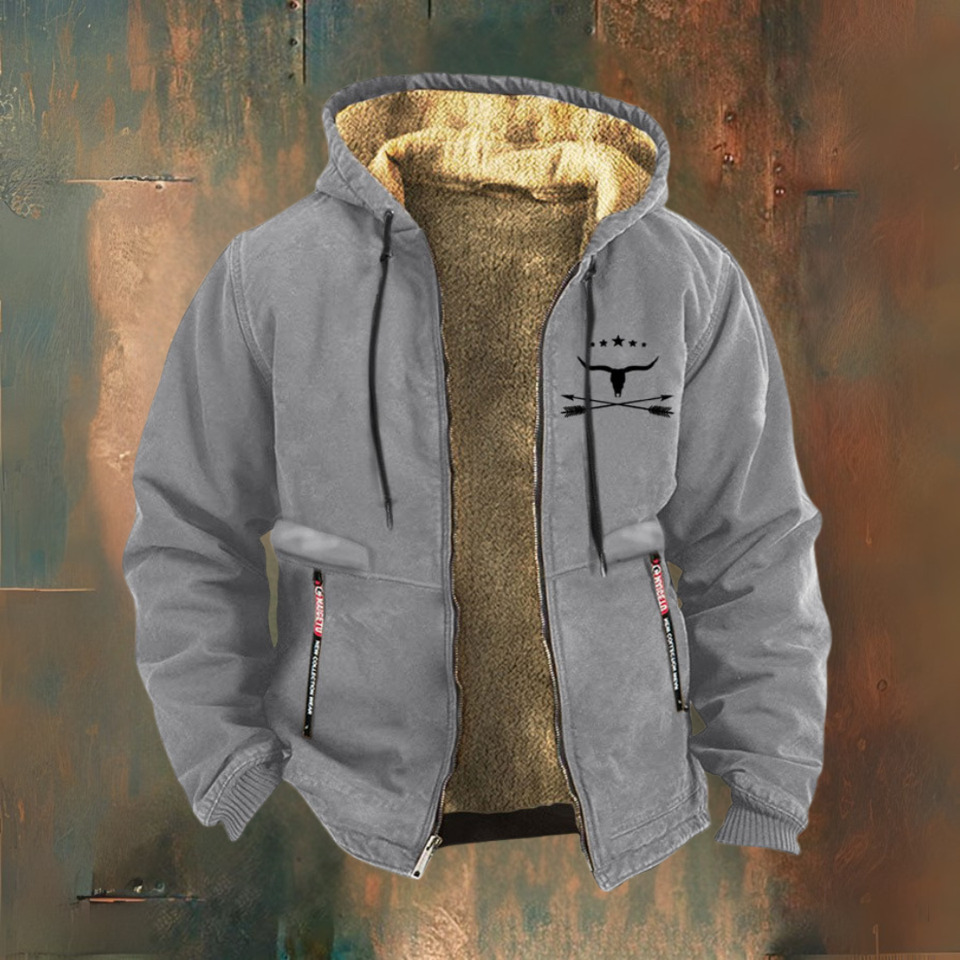 Henry | Giacca con cappuccio foderata in sherpa nera