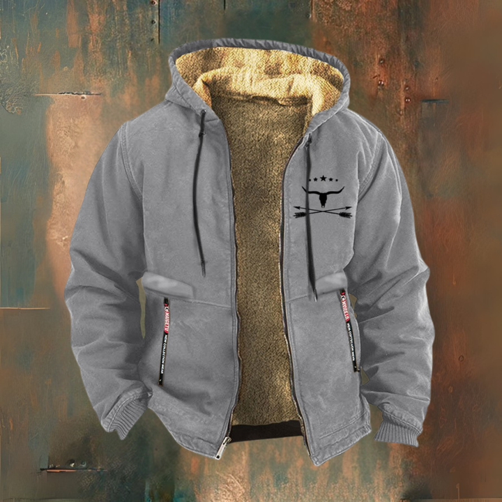 Henry | Giacca con cappuccio foderata in sherpa nera