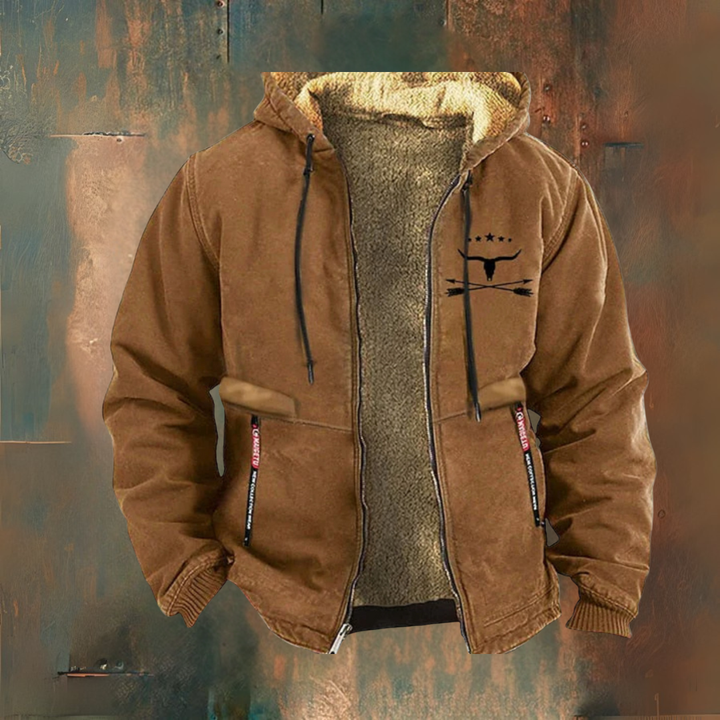 Henry | Giacca con cappuccio foderata in sherpa nera