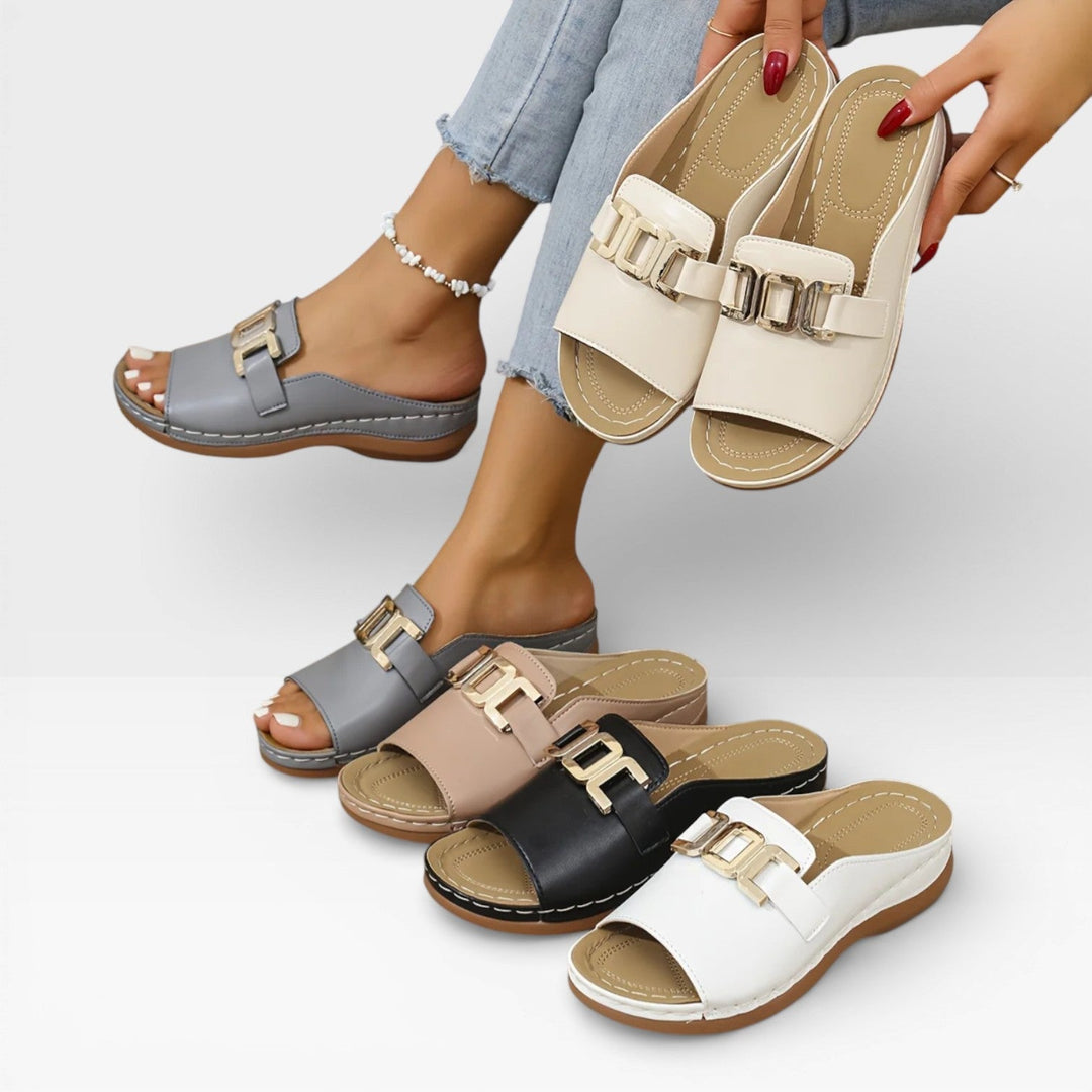 Sandali eleganti con fibbia da donna – Calzata confortevole