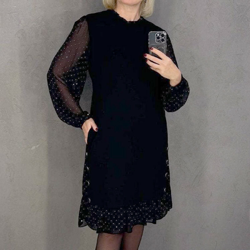 Estela | Abito elegante con cristalli e scollo rotondo