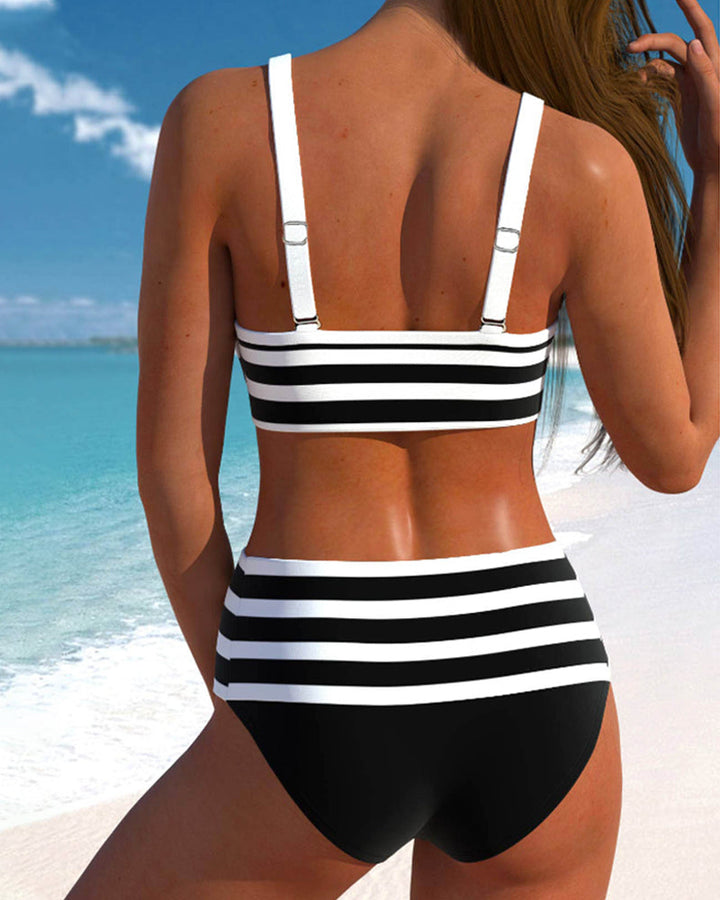 Horana™ | Bikini a righe a vita alta