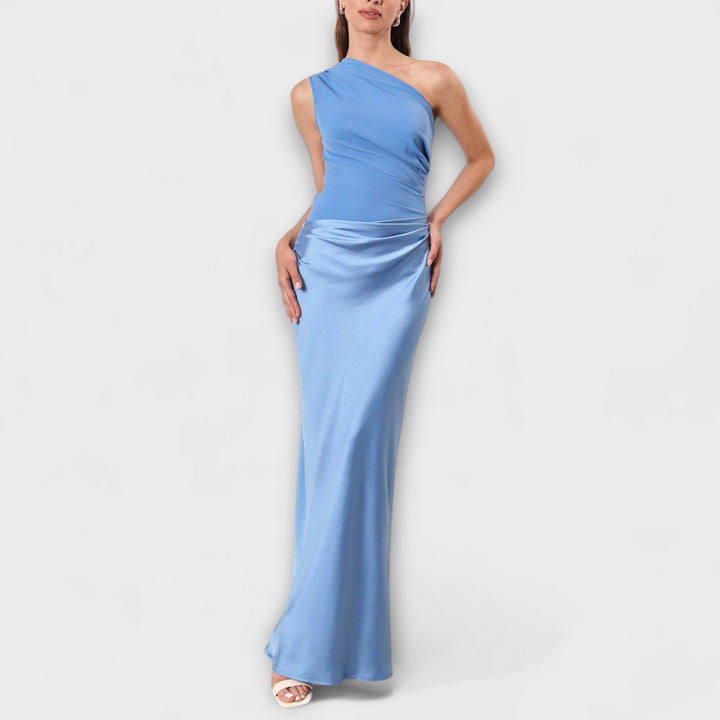 Elegante abito lungo monospalla