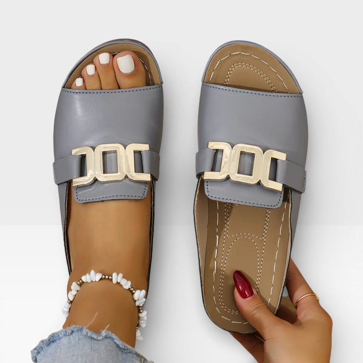 Sandali eleganti con fibbia da donna – Calzata confortevole