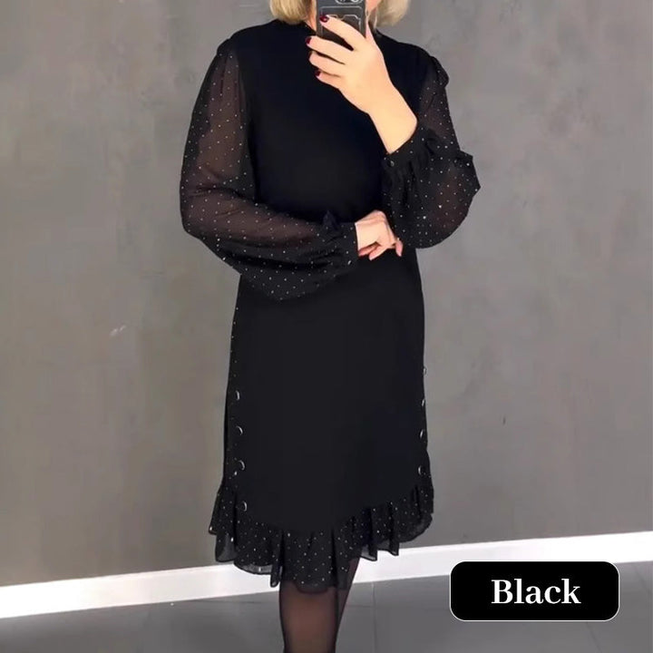 Estela | Abito elegante con cristalli e scollo rotondo