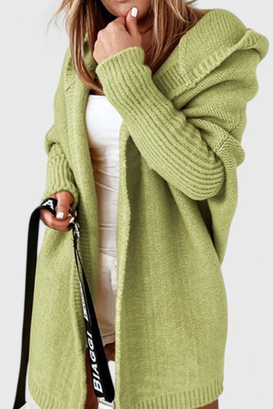 Cardigan in maglia oversize con cappuccio