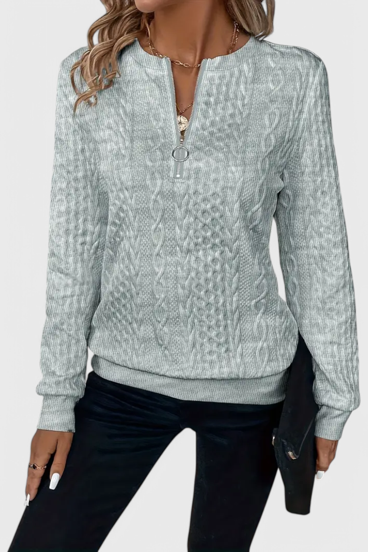 Zoey | Maglione in maglia con zip morbida