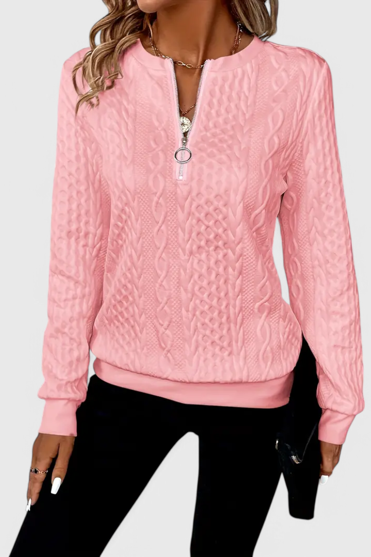 Zoey | Maglione in maglia con zip morbida