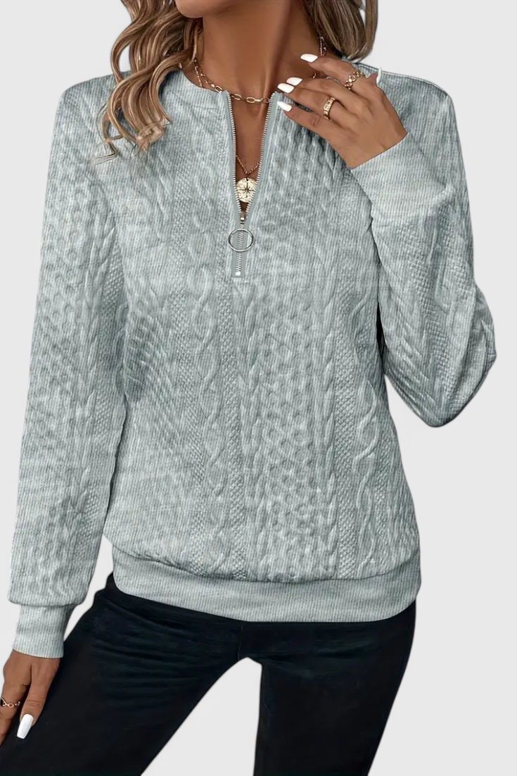 Zoey | Maglione in maglia con zip morbida