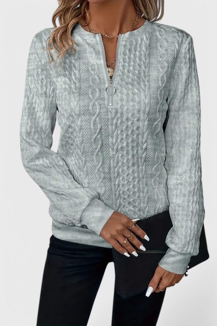 Zoey | Maglione in maglia con zip morbida