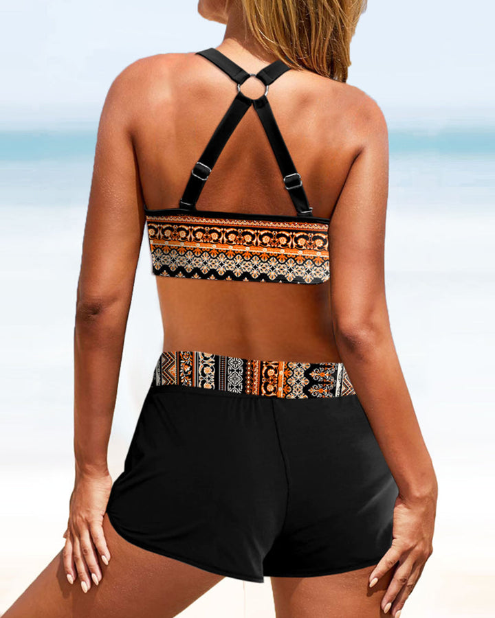 Ann™ | Bikini a vita alta con stampa geometrica